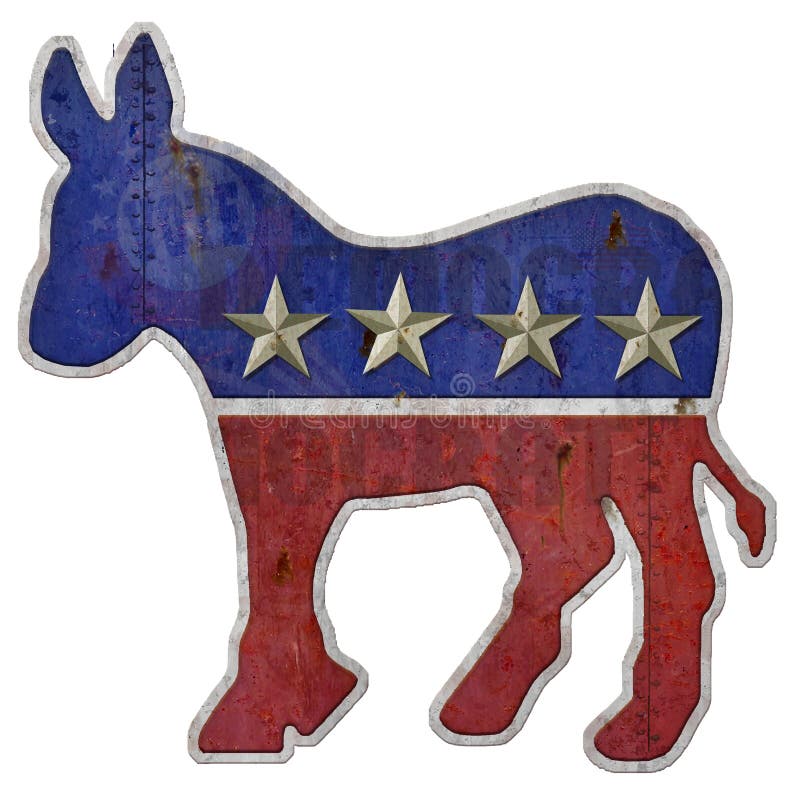Logo Donkey Folkart Democrática ilustração stock Logo Donkey Folkart Democrática ilustração stock