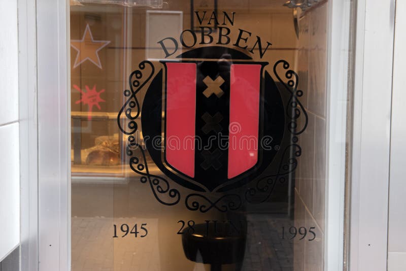 Logo On The Door At Dobben Restaurant At Amsterdam The Netherlands 11-2-2020 royalty free stock images