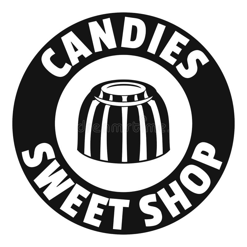 Logo doux de boutique de sucreries, style noir simple illustration de vecteur Logo doux de boutique de sucreries, style noir simple illustration de vecteur