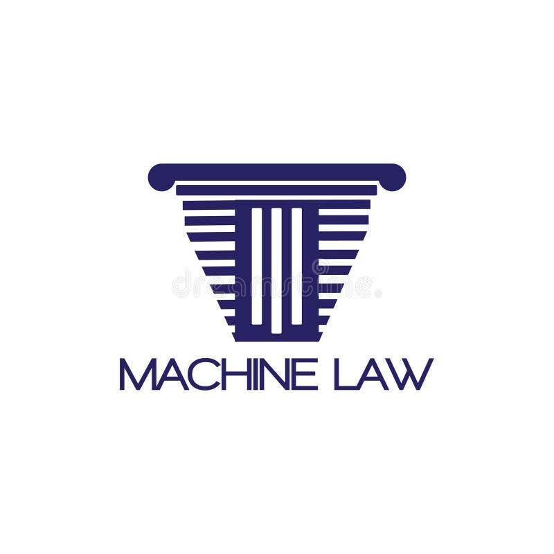Logo Du De Droit De La Machine Bleue Illustration Stock