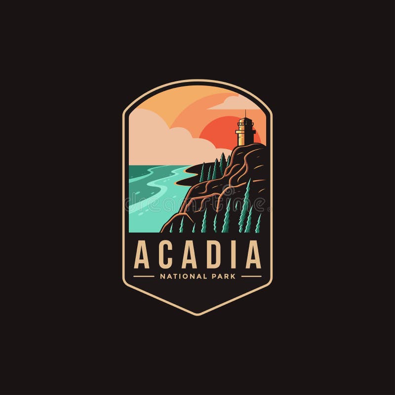 Logo emblem patch ilustracja park narodowy acadia