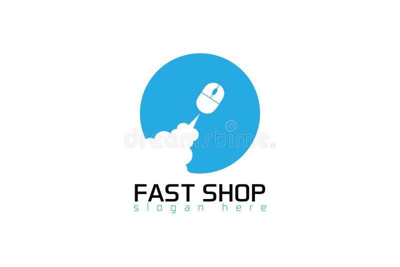 Logo en ligne rapide de boutique illustration de vecteur Logo en ligne rapide de boutique illustration de vecteur