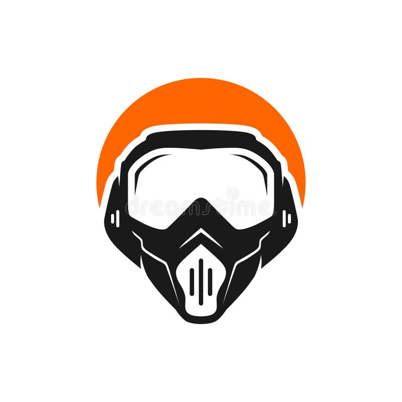 Logo Face Shield Mask or Face Shield Helmet Stock Vector Illustration