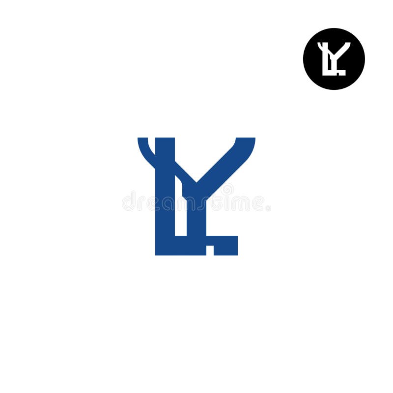 yl logo monogram shield shape with crown design template Stock Vector