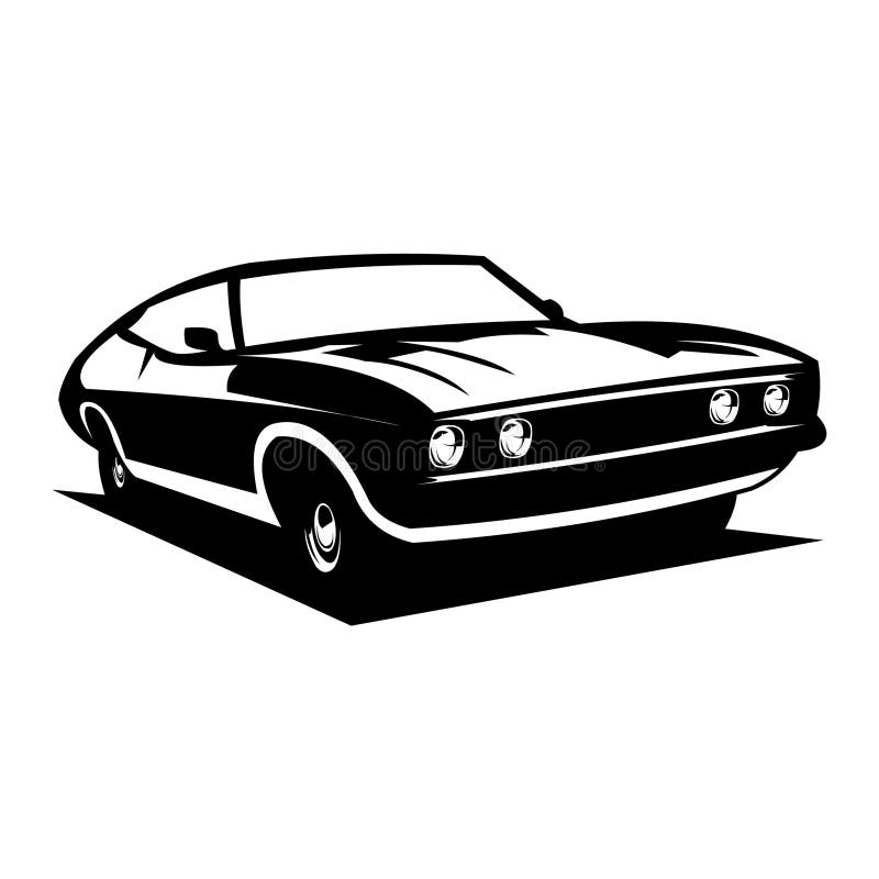 Vintage car logo 1973 Ford eagle GT car - vector illustration, emblem design on white background. Vintage car logo 1973 Ford eagle GT car - vector illustration, emblem design on white background