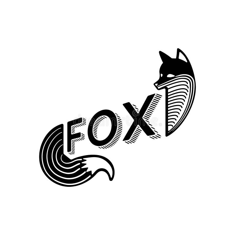 Logo of a Fox with Text Design on a White Background. Abstract Modern ...