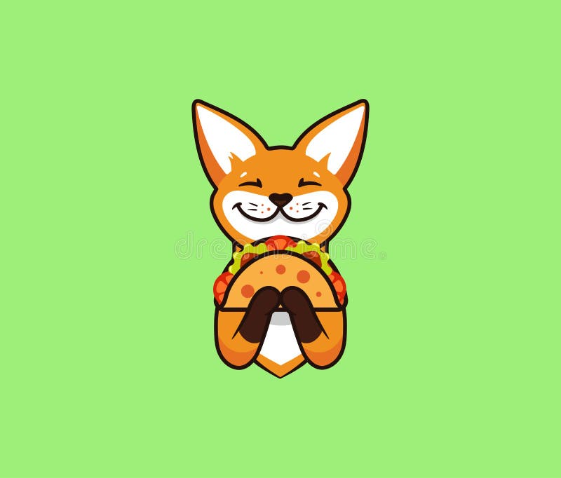 The Logo Funny Fox Eats Taco Cute Foxy Cartoon Character Food Logotypeweb Stock Vector Illustration Of Slice Cartoon 181587162