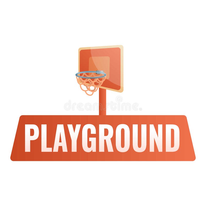 Logo för basketungelekplats, tecknad filmstil vektor illustrationer Logo för basketungelekplats, tecknad filmstil vektor illustrationer