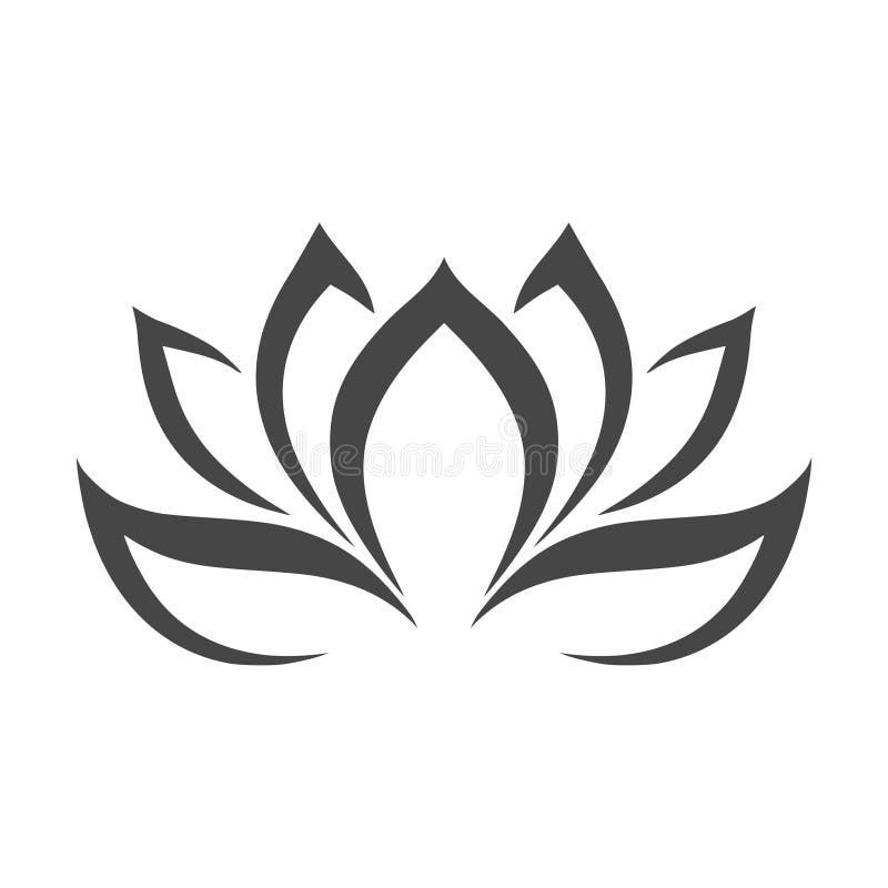 Logo för Lotus blomma, symbol för Lotus blomma, enkel vektorillustration stock illustrationer