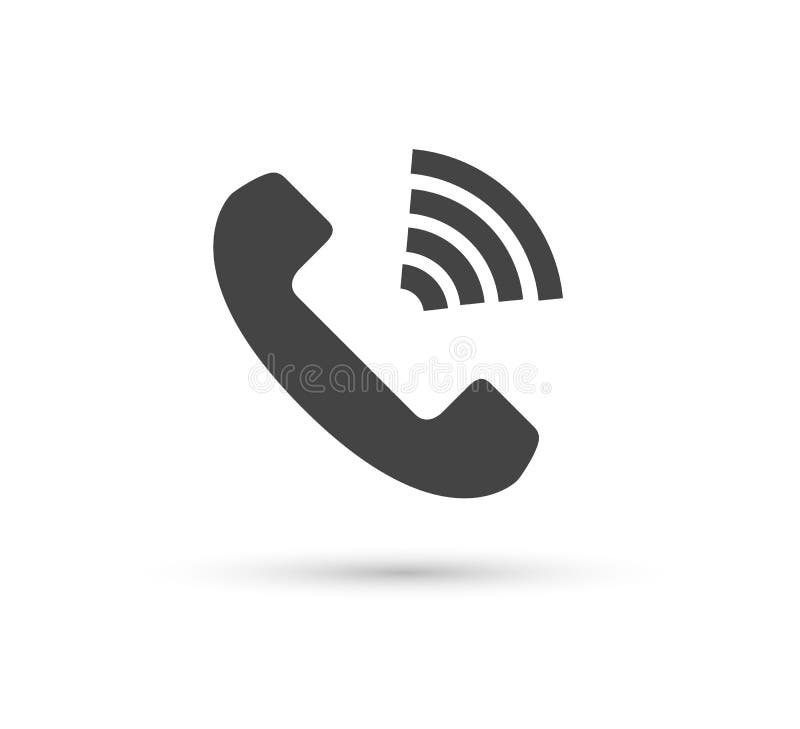 Logo för stil för vektor för telefonvektorsymbol plan Telefonlur med skuggaillustrationen Lätt redigera av illustrationen Smartph royaltyfri illustrationer
