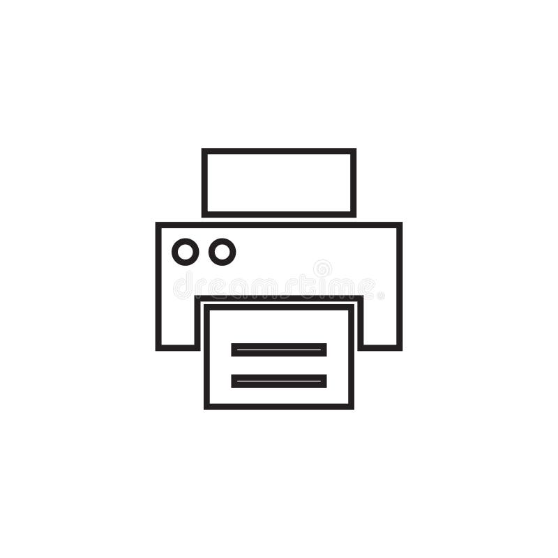 Logo för vektor för skrivarlinje symbol, översikts- och heltäckande, linjär pictogram som isoleras på vit, perfekt illustration f royaltyfri illustrationer Logo för vektor för skrivarlinje symbol, översikts- och heltäckande, linjär pictogram som isoleras på vit, perfekt illustration f royaltyfri illustrationer