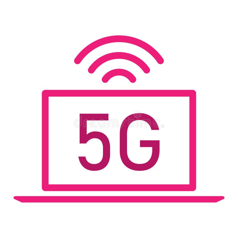 Logo 5g z koncepcją laptopa 5g fast internet ilustracji