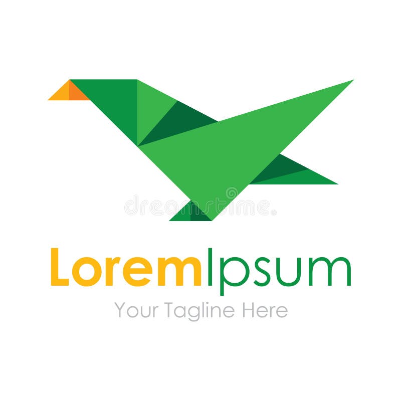 Logo geometrico di affari delle icone dell'elemento dell'uccello dei poligoni di bellezza verde