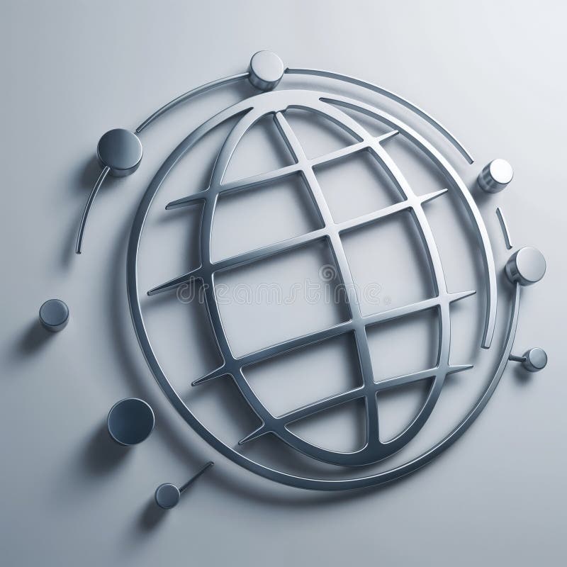 A sleek and modern 3D render logo, featuring a stylized globe with interconnected lines. The globe is depicted with a minimalist design, and the lines radiate outwards from the globe, signifying interconnectedness. The overall color scheme is a blend of cool tones, including shades of blue and silver. The logo exudes a sense of global perspective and unity, reflecting the idea of interconnectedness across the world., 3d render. A sleek and modern 3D render logo, featuring a stylized globe with interconnected lines. The globe is depicted with a minimalist design, and the lines radiate outwards from the globe, signifying interconnectedness. The overall color scheme is a blend of cool tones, including shades of blue and silver. The logo exudes a sense of global perspective and unity, reflecting the idea of interconnectedness across the world., 3d render
