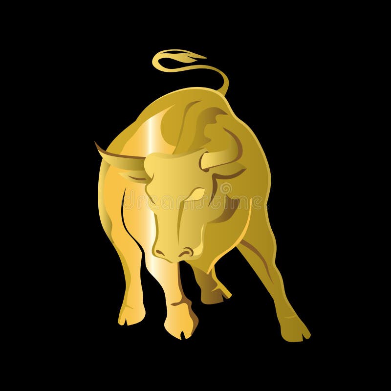 Logo Gold bull stock vector. Illustration of beast, main 17611145