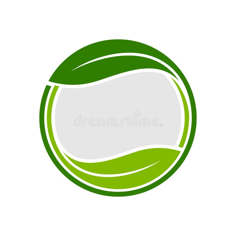 Logo grafico simbolo emblema del cerchio di foglia organica