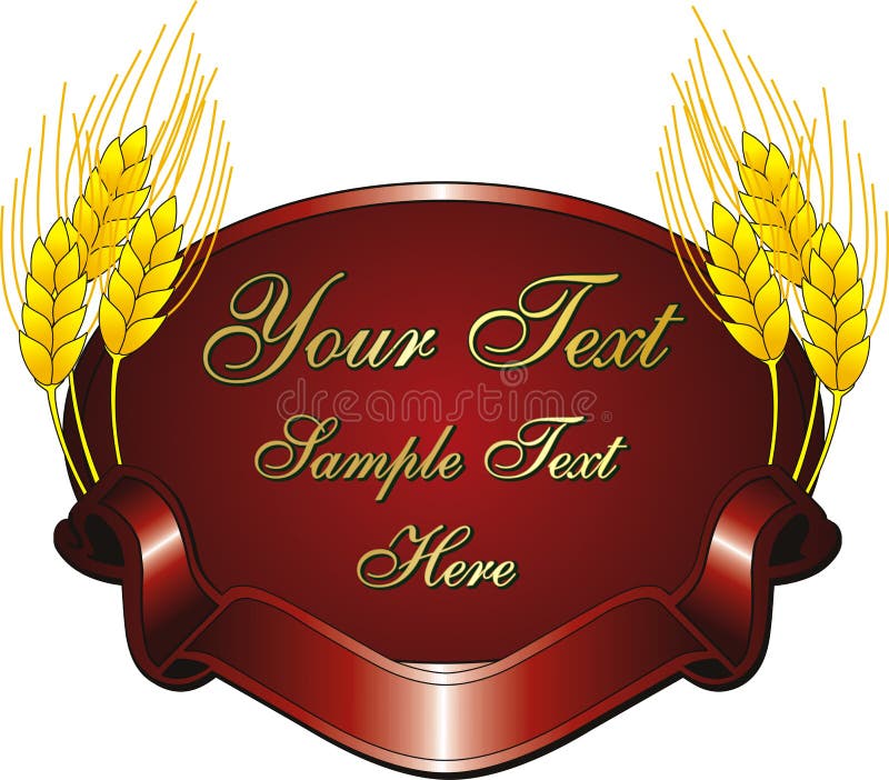 Illustration of a vector red logo with grain and banner. Packaging tape logo vectors