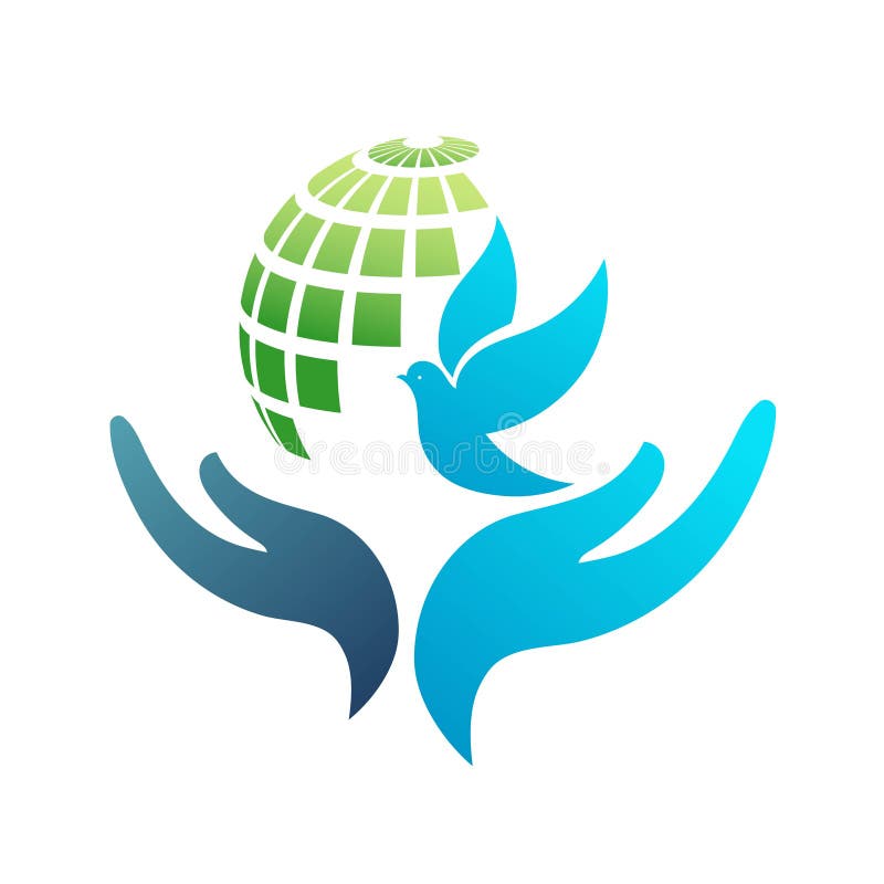 Dove Icon with Hand Symbol. Stock Vector Illustration of clip