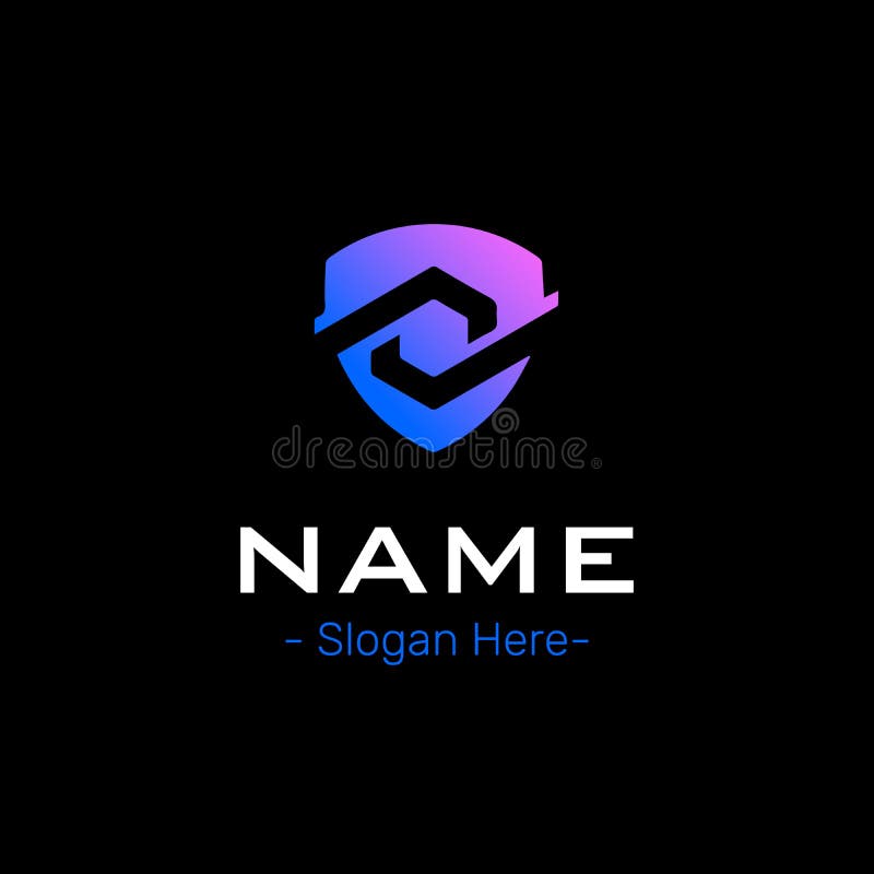 Logo Icon Flat Vector Design Template. Monogram with Violetblue