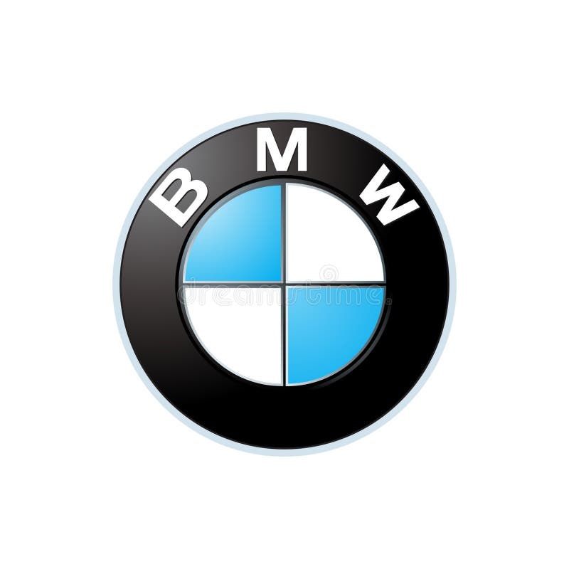 The BMW logo on a black car with raindrops