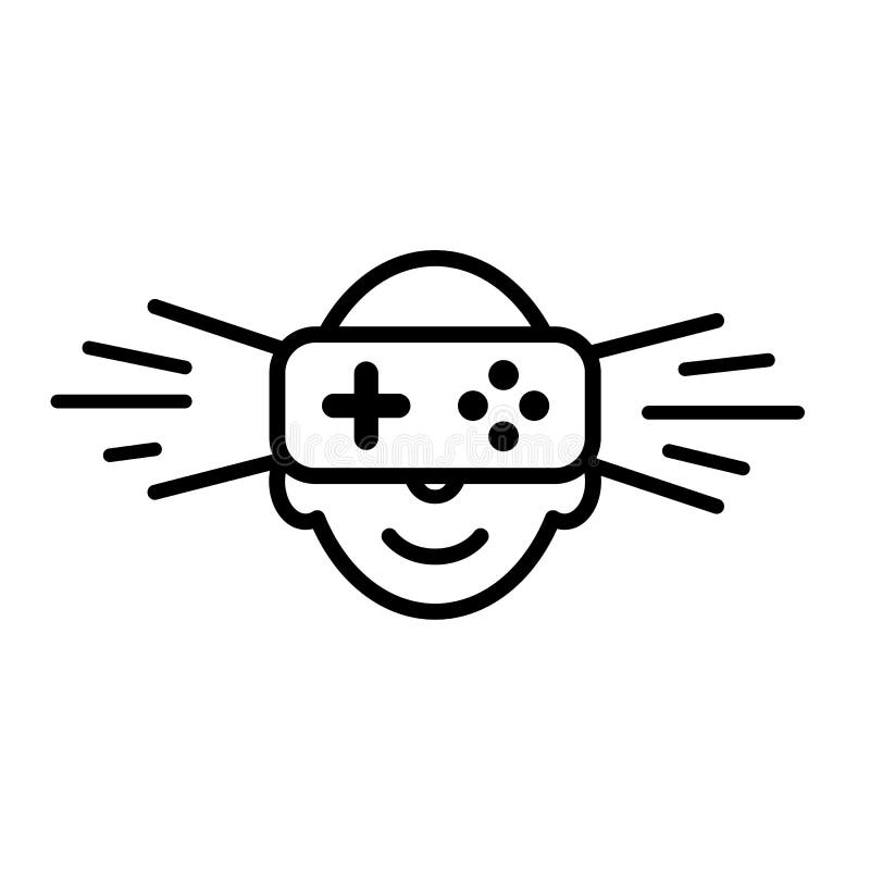 Logo, Icon Of Virtual Reality. Human Face With Virtual Reality Device