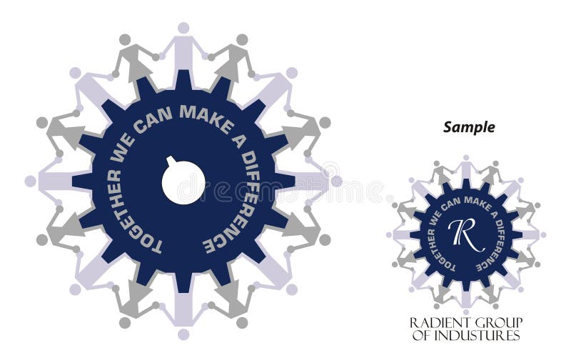 Logo Icon representing Man Power which moves an Industry or are an indispensable component. Slogan icon illustrations