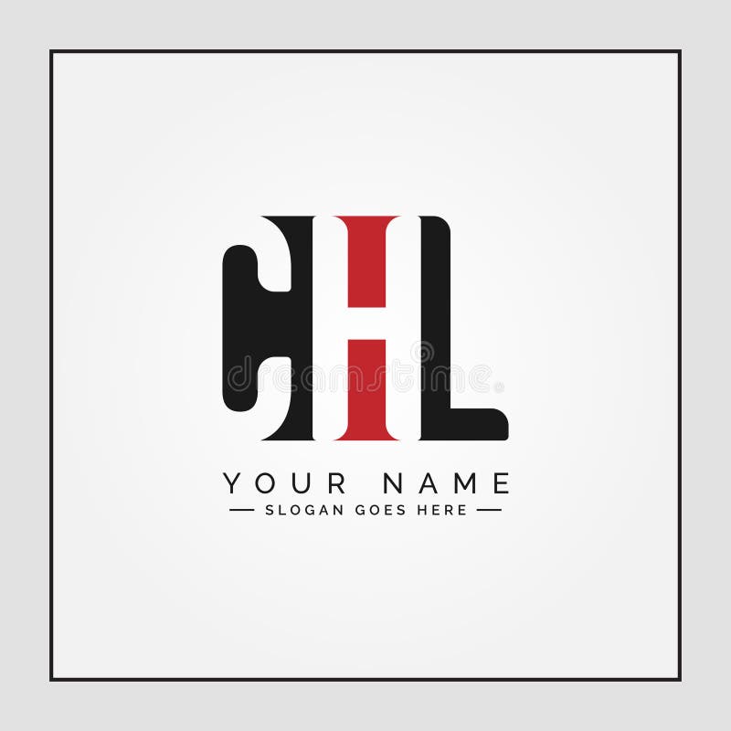 Logo iniziale della lettera CHL Logo semplice Monogramma illustrazione di stock