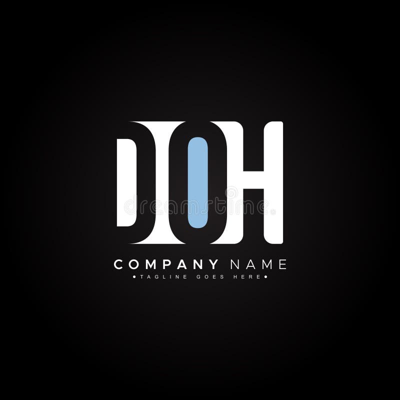Logo iniziale della lettera DOH Logo semplice Monogramma illustrazione di stock