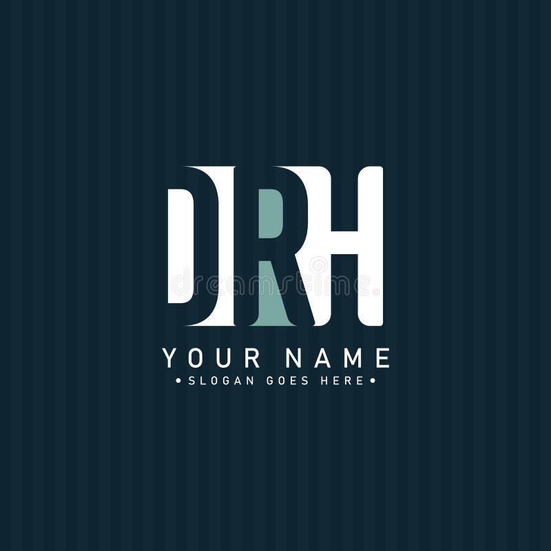 Logo iniziale DRH Logo Monogramma semplice illustrazione di stock