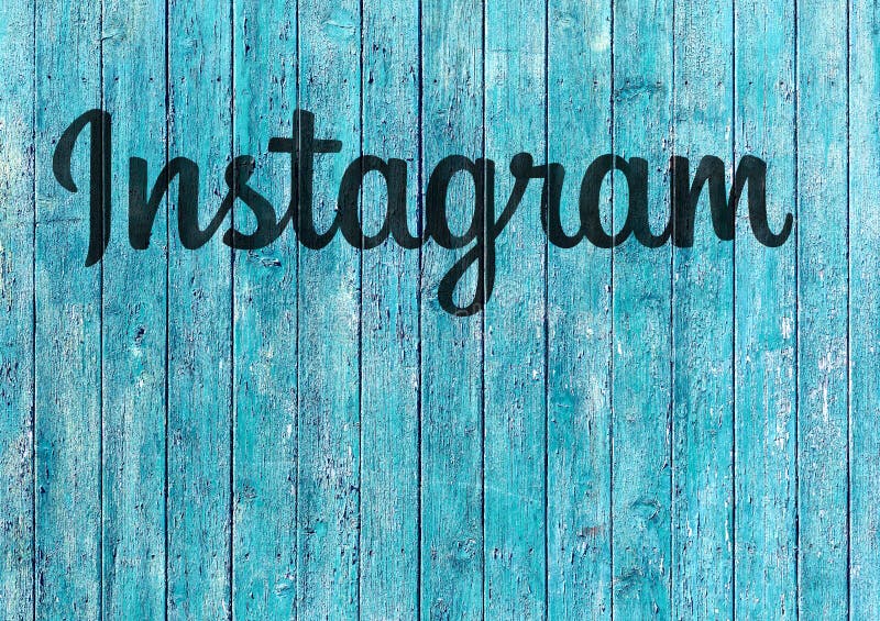 Logo Instagram on Blue Wood Background Editorial Stock Photo - Image of  retro, editorial: 130706413