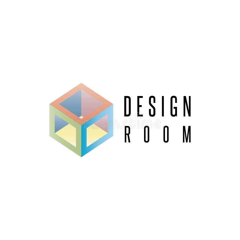 Logo isometrico del cubo, elemento geometrico di progettazione di forma 3D, icona della stanza dell'estratto del modello illustrazione vettoriale Logo isometrico del cubo, elemento geometrico di progettazione di forma 3D, icona della stanza dell'estratto del modello illustrazione vettoriale