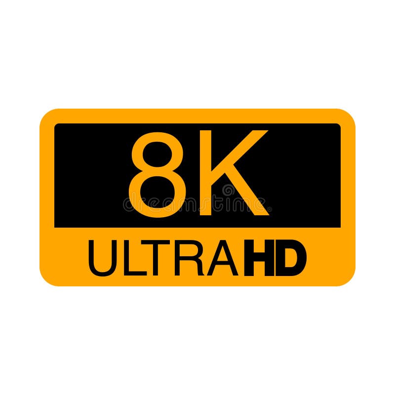 Logo 8K Ultra HD. Vector Illustration of 8K Video. Stock Illustration
