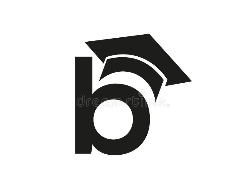 Logo klasyfikacji z literą b. logo edukacyjne z koncepcją czapki ilustracji