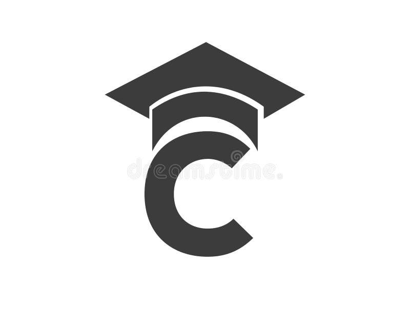 Logo klasyfikacji z literą c. logo edukacyjne z koncepcją c Letter hat ilustracja wektor