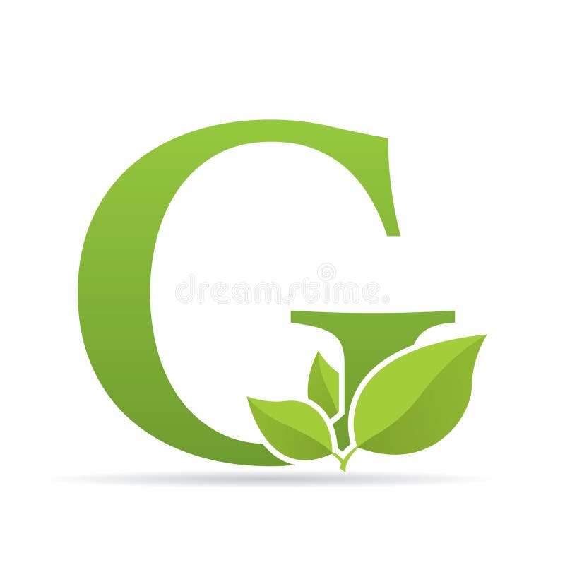 Logo with Letter H of Green Color Decorated with Green Stock Vector