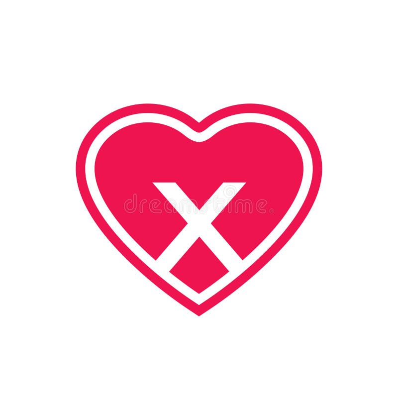 Logo lettera x amore modello iniziale simbolo x royalty illustrazione gratis
