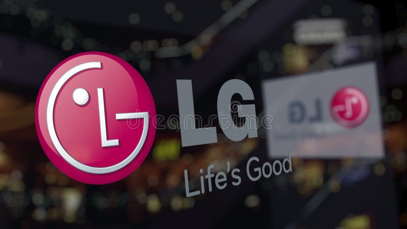 Logo LG Corporation auf dem Glas gegen unscharfes Geschäftszentrum Redaktionelle Wiedergabe 3D lizenzfreie abbildung Logo LG Corporation auf dem Glas gegen unscharfes Geschäftszentrum Redaktionelle Wiedergabe 3D lizenzfreie abbildung