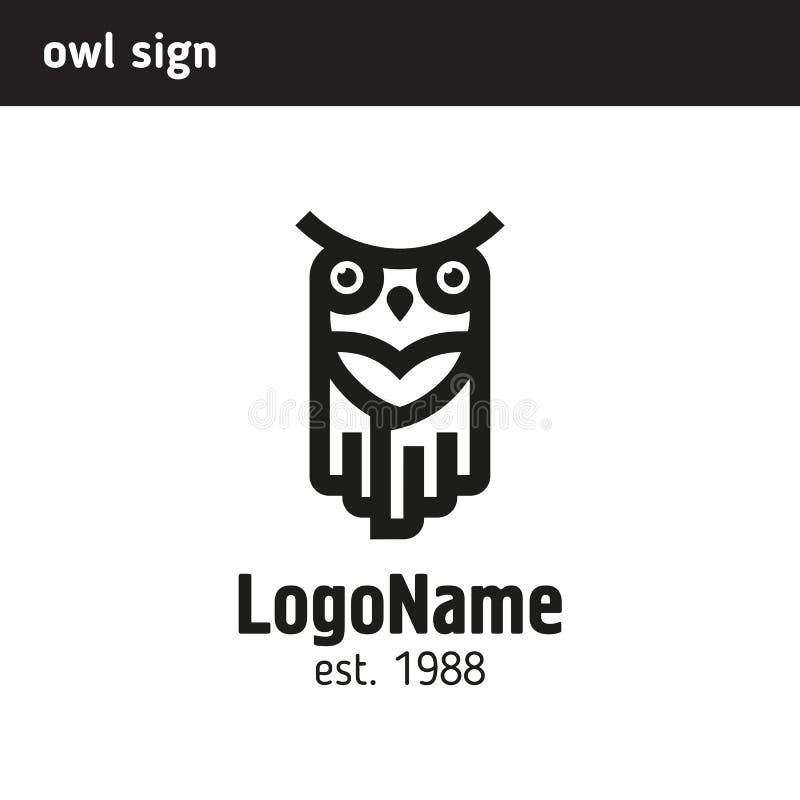 Logo lineare del gufo illustrazione di stock Logo lineare del gufo illustrazione di stock