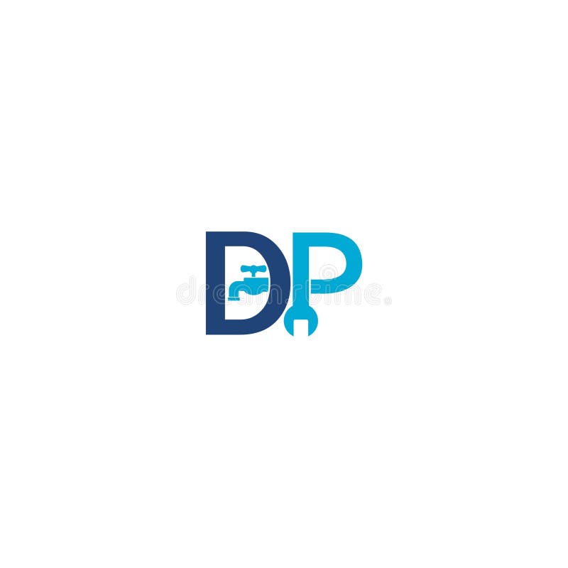 Logo litery DP wyizolowane na białym tle ilustracja wektor
