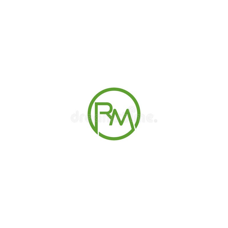 Logo litery RM pojedyncze na białym tle ilustracja wektor