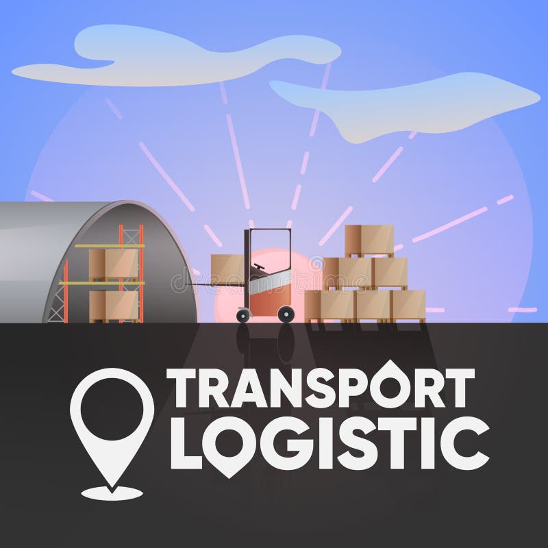 Logo of the Logistics Company. Destination. Pallet Loading, Electric