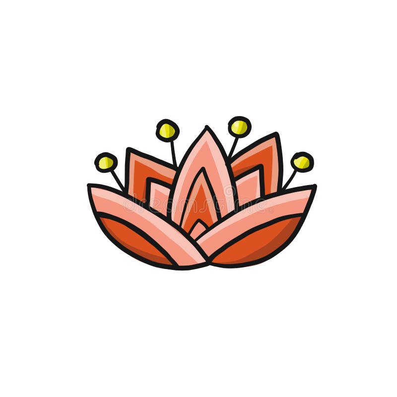 Logo lotus schizzo semplice per il vostro design illustrazione vettoriale