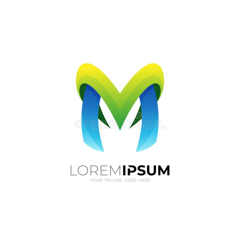 Logo M semplice logo M per lettere pronto per essere utilizzato come logo aziendale royalty illustrazione gratis