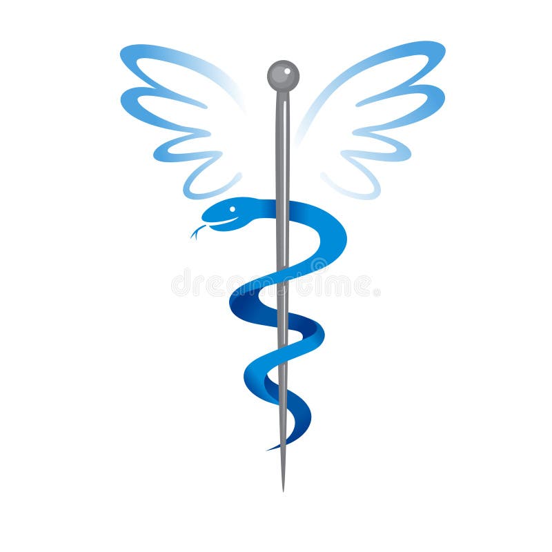 Logo medico del segno del caduceo royalty illustrazione gratis Logo medico del segno del caduceo royalty illustrazione gratis