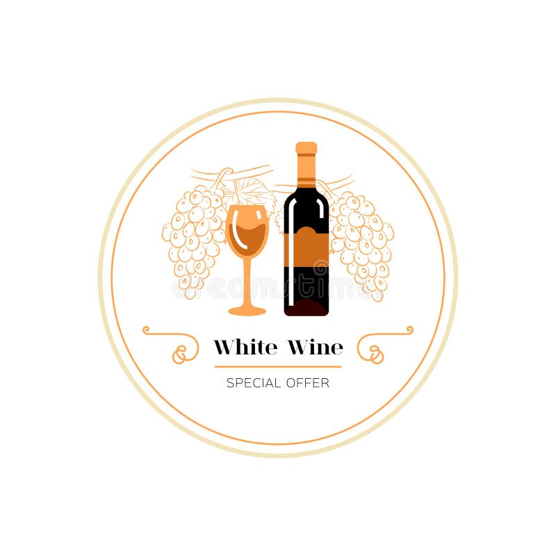 Logo menu wina ikona czerwonego wina i winogron. degustacja wina. szklanka i butelka czerwonego wina z winogron. wektor ilustracji