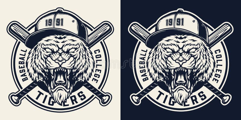 Logo monocromatico della squadra di baseball illustrazione vettoriale