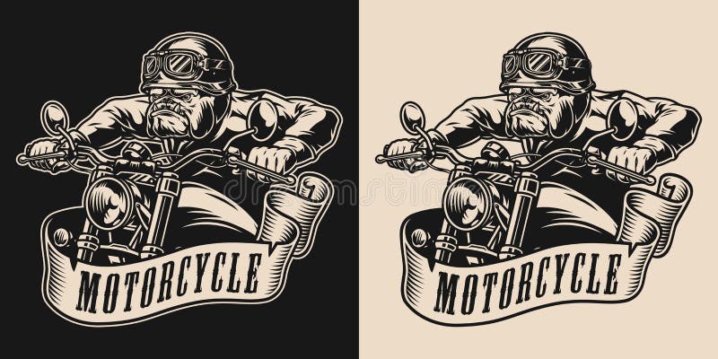 Logo monocromatico di vintage per motocicli royalty illustrazione gratis