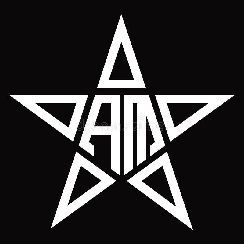 Am Logo Monogramm Mit Stern Form Design Schablone Stock Abbildung