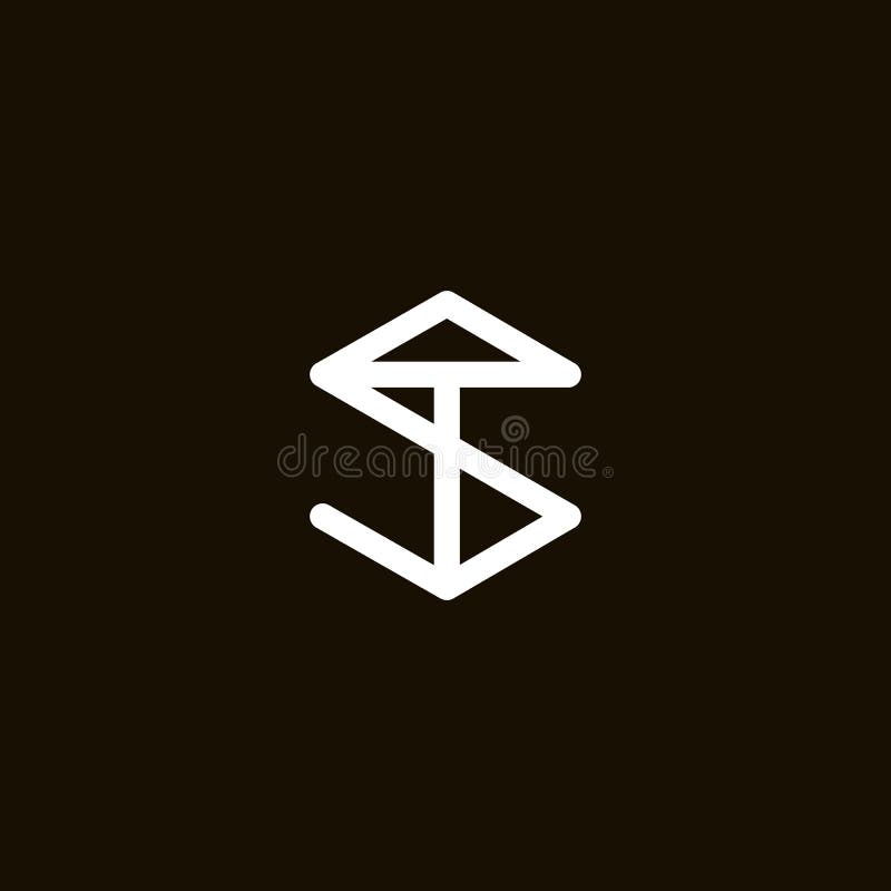 Logo monogramu t s. minimalistyczne inicjały lub ikony firmy lub firmy. ilustracja wektora czarno-białego.