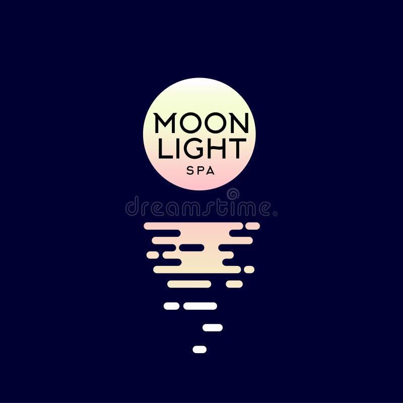 Logo Moonlight Spa emblemi spa dell'hotel La luna e la riflessione nell'acqua